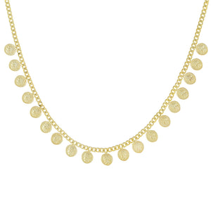 Gold Multi Coin Dangling Choker - Adina Eden's Jewels