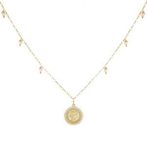  White Pearl Coin Necklace - Adina Eden's Jewels