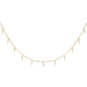 Gold CZ Spike Dangle Necklace - Adina Eden's Jewels