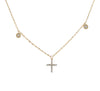 14K Gold Diamond Dangling Cross Necklace 14K - Adina Eden's Jewels