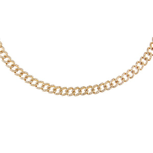 14K Gold Diamond Cuban Chain Choker 14K - Adina Eden's Jewels