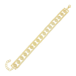 Gold Double Chain Coin Bracelet - Adina Eden's Jewels