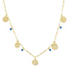 Sapphire Blue Pastel Pearl X Coin Necklace - Adina Eden's Jewels