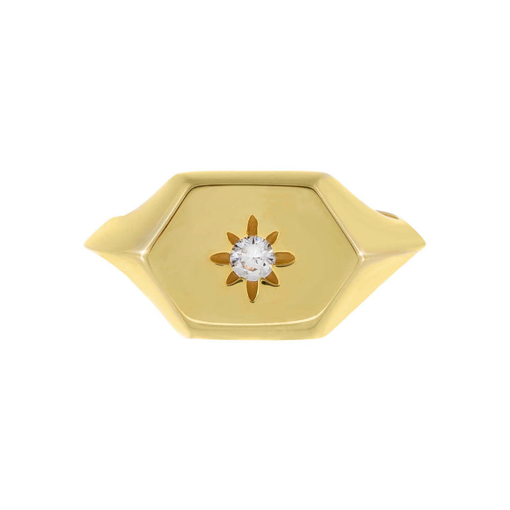  Mini Starburst Signet Ring - Adina Eden's Jewels