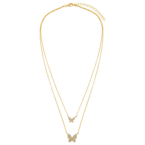  Two in One Pavé Butterfly Necklace - Adina Eden's Jewels