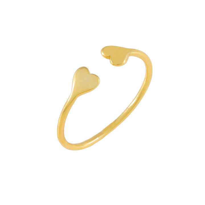 Gold Double Heart Ring - Adina Eden's Jewels