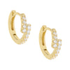 Gold Pavé Overlay Huggie Earring - Adina Eden's Jewels