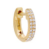 14K Gold / Single Diamond Double Row Huggie Earring 14K - Adina Eden's Jewels