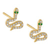 Emerald Green Pavé Serpent Stud Earring - Adina Eden's Jewels