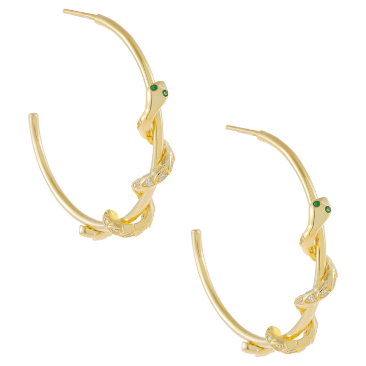Gold Snake Hoop Earring - Adina Eden's Jewels