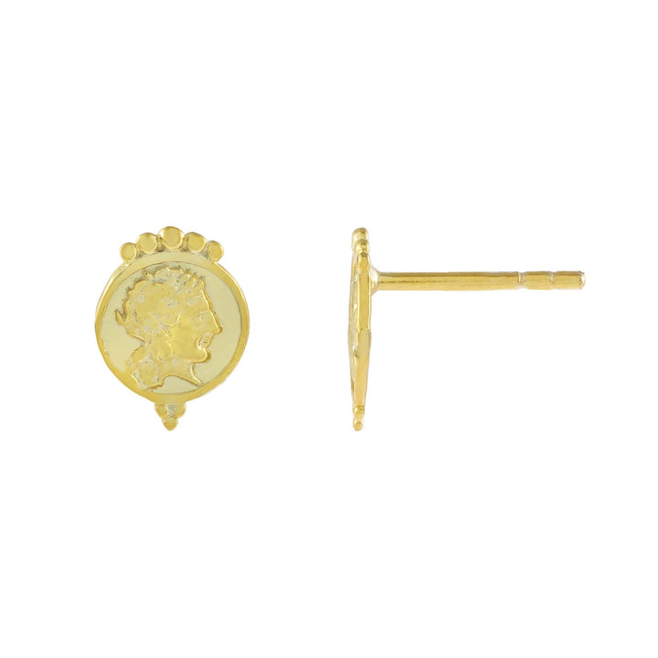 Gold Vintage Mini Coin Stud Earring - Adina Eden's Jewels