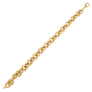 14K Gold / 7.75 / 12 MM Hollow Rounded Rolo Bracelet 14K - Adina Eden's Jewels