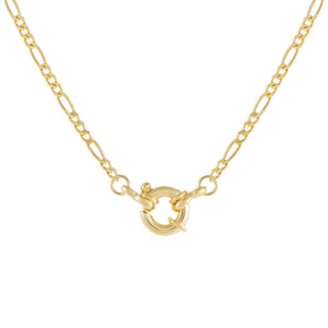 Gold Toggle Figaro Necklace - Adina Eden's Jewels