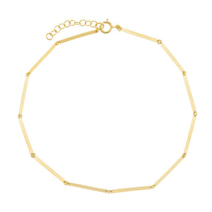 Gold Solid Bar Link Anklet - Adina Eden's Jewels