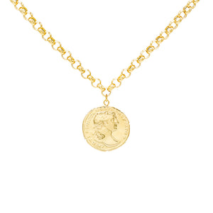 14K Gold Coin Adjustable Necklace 14K - Adina Eden's Jewels