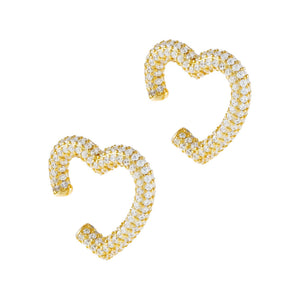  Pavé Heart Ear Cuff Set - Adina Eden's Jewels