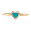  Diamond Turquoise Heart Ring 14K - Adina Eden's Jewels