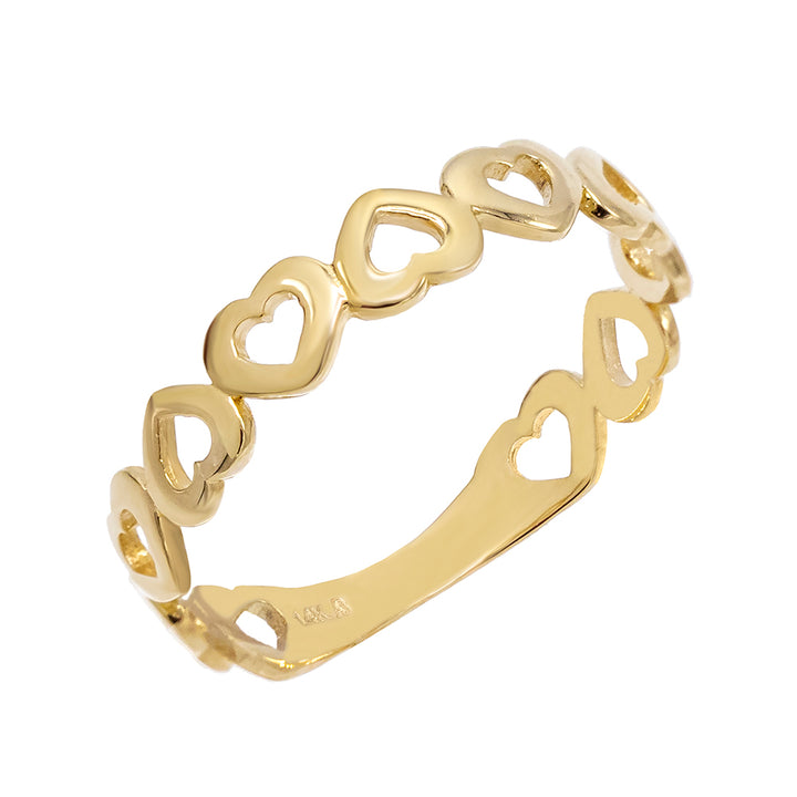 14K Gold / 8 Open Heart Ring 14K - Adina Eden's Jewels