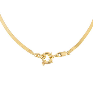 Gold Toggle Herringbone Necklace - Adina Eden's Jewels