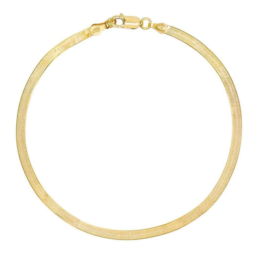 Gold Herringbone Anklet - Adina Eden's Jewels