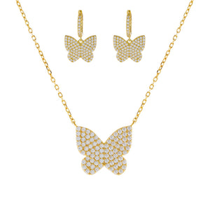 Gold Pavé Large Butterfly Combo Set - Adina Eden's Jewels