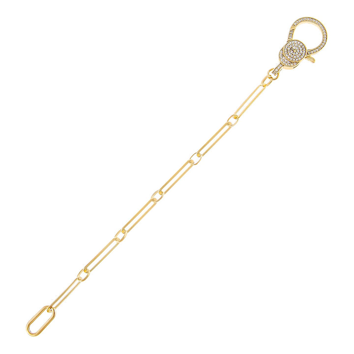 Gold Pavé Large Clasp Link Bracelet - Adina Eden's Jewels