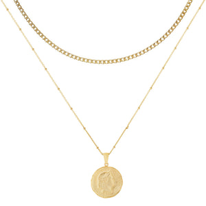 Gold Vintage Lovers Necklace Combo Set - Adina Eden's Jewels