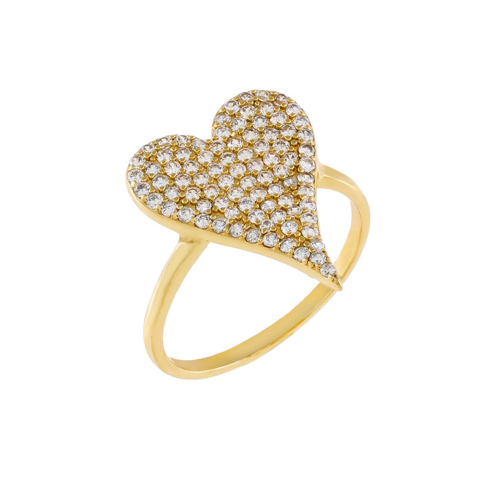 Gold / 6 Pavé Heart Ring - Adina Eden's Jewels