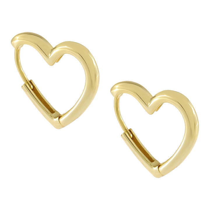  Solid Open Heart Huggie Earring - Adina Eden's Jewels