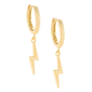 Gold Lightning Bolt Huggie Earring - Adina Eden's Jewels