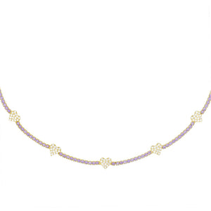  Pastel Heart Tennis Choker - Adina Eden's Jewels