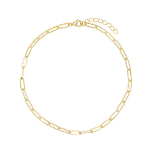 Gold Oval Link Anklet - Adina Eden's Jewels