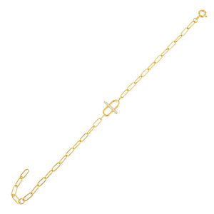 Gold CZ Toggle Multi Link Bracelet - Adina Eden's Jewels