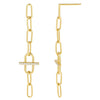 Gold CZ Toggle Link Drop Stud Earring - Adina Eden's Jewels