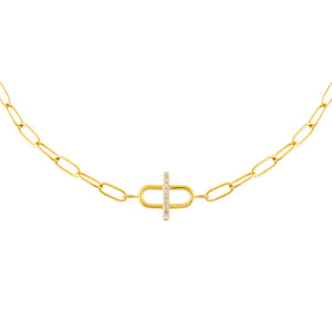 Gold CZ Toggle Multi Link Choker - Adina Eden's Jewels