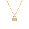 Gold Mini CZ X Solid Lock Link Necklace - Adina Eden's Jewels