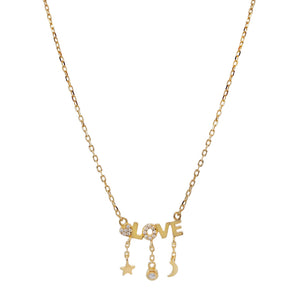 Gold CZ Celestial X Love Necklace - Adina Eden's Jewels