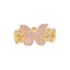  Pink Pavé Butterfly Chain Link Ring - Adina Eden's Jewels