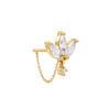 Gold / Single CZ Marquise Chain Stud Earring - Adina Eden's Jewels