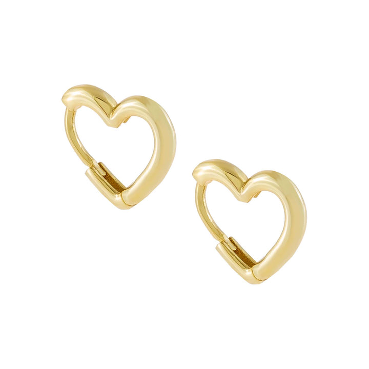 Gold Mini Solid Heart Huggie Earring - Adina Eden's Jewels