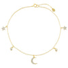 Gold CZ Celestial Dangling Charms Anklet - Adina Eden's Jewels