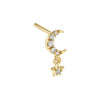 14K Gold / Single Diamond Mini Celestial Stud Earring 14K - Adina Eden's Jewels