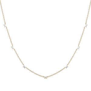  Diamond Multi Baguette Necklace 14K - Adina Eden's Jewels