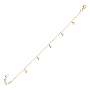 14K Gold Diamond Bezel Dangle Bracelet 14K - Adina Eden's Jewels