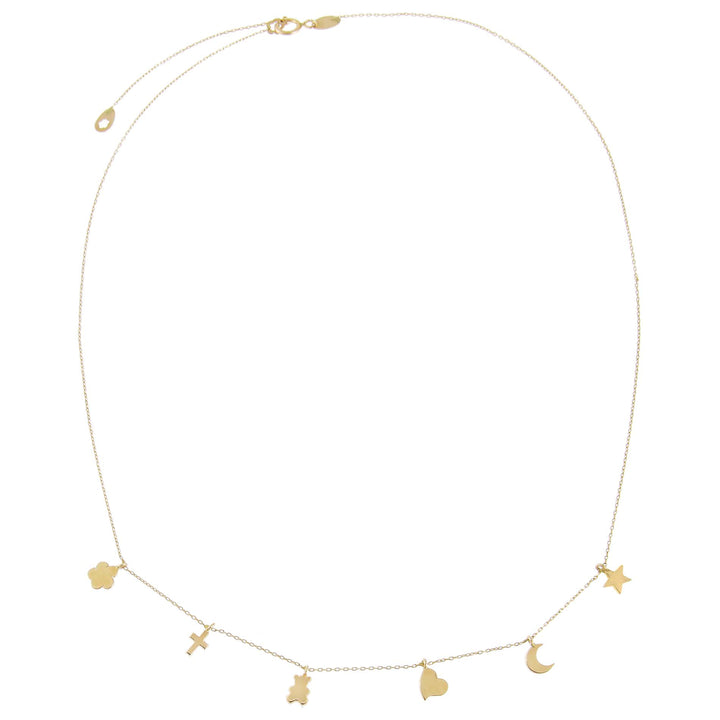  Solid Dainty Charms Necklace 14K - Adina Eden's Jewels
