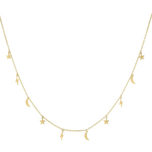 14K Gold Celestial Necklace 14K - Adina Eden's Jewels