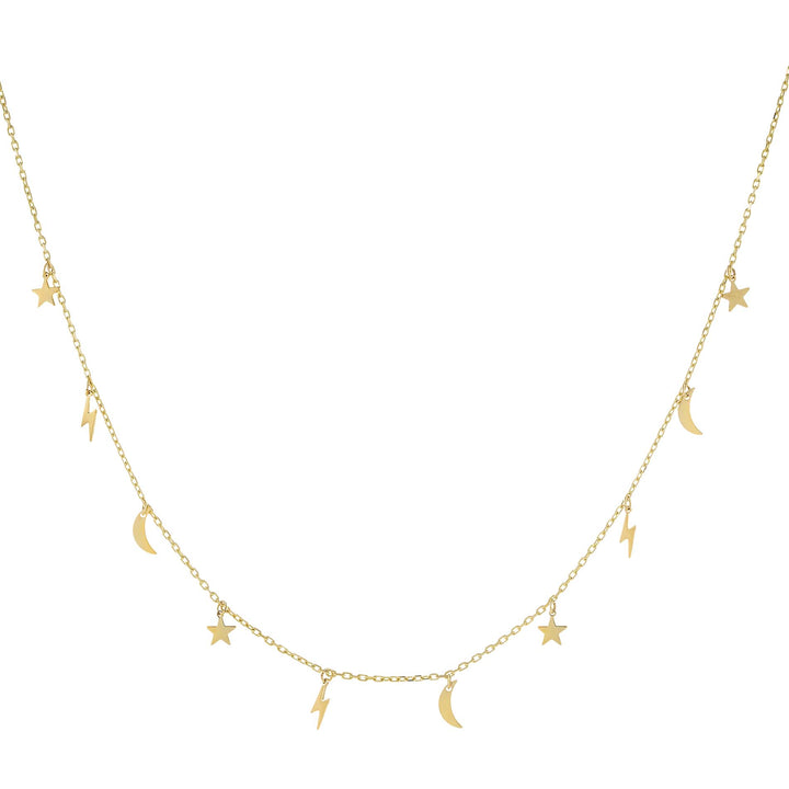 14K Gold Celestial Necklace 14K - Adina Eden's Jewels