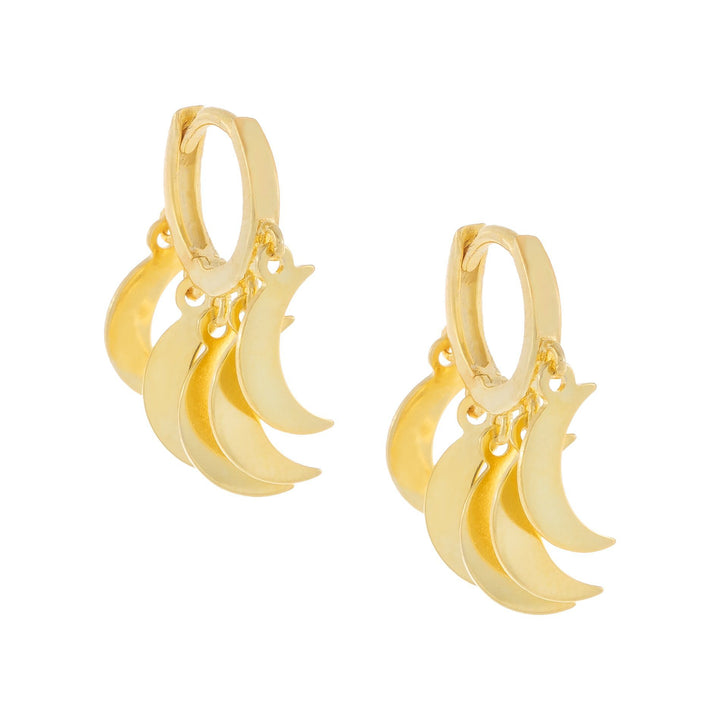 Gold Crescent Dangling Huggie Earring - Adina Eden's Jewels