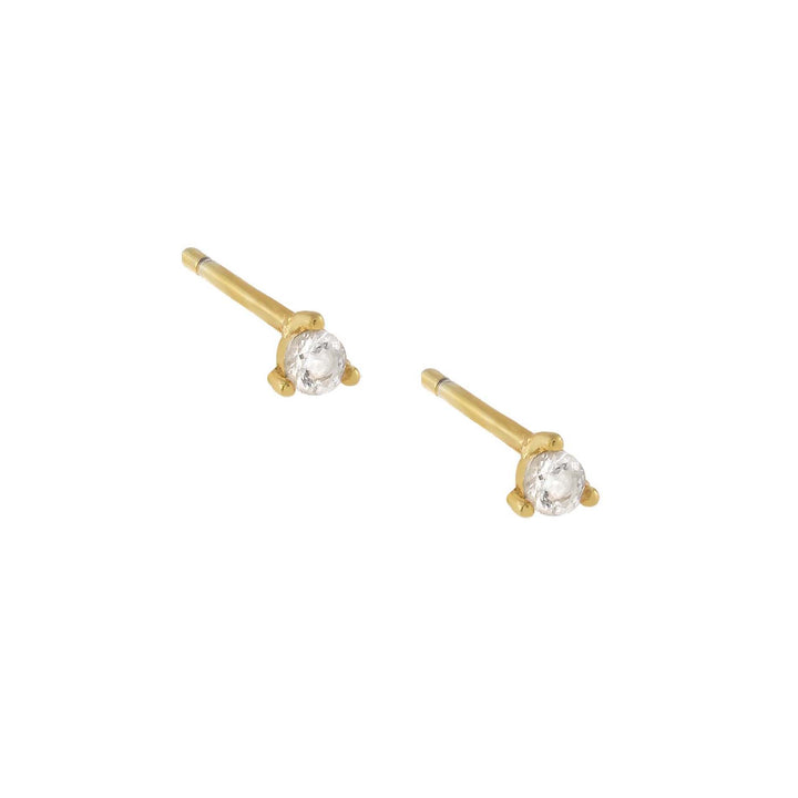 Gold Tiny CZ Stone Stud Earring - Adina Eden's Jewels