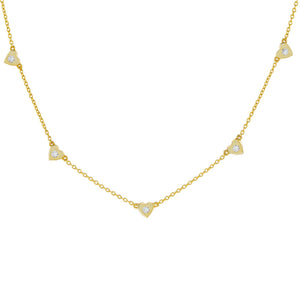 Gold CZ 5 Heart choker - Adina Eden's Jewels